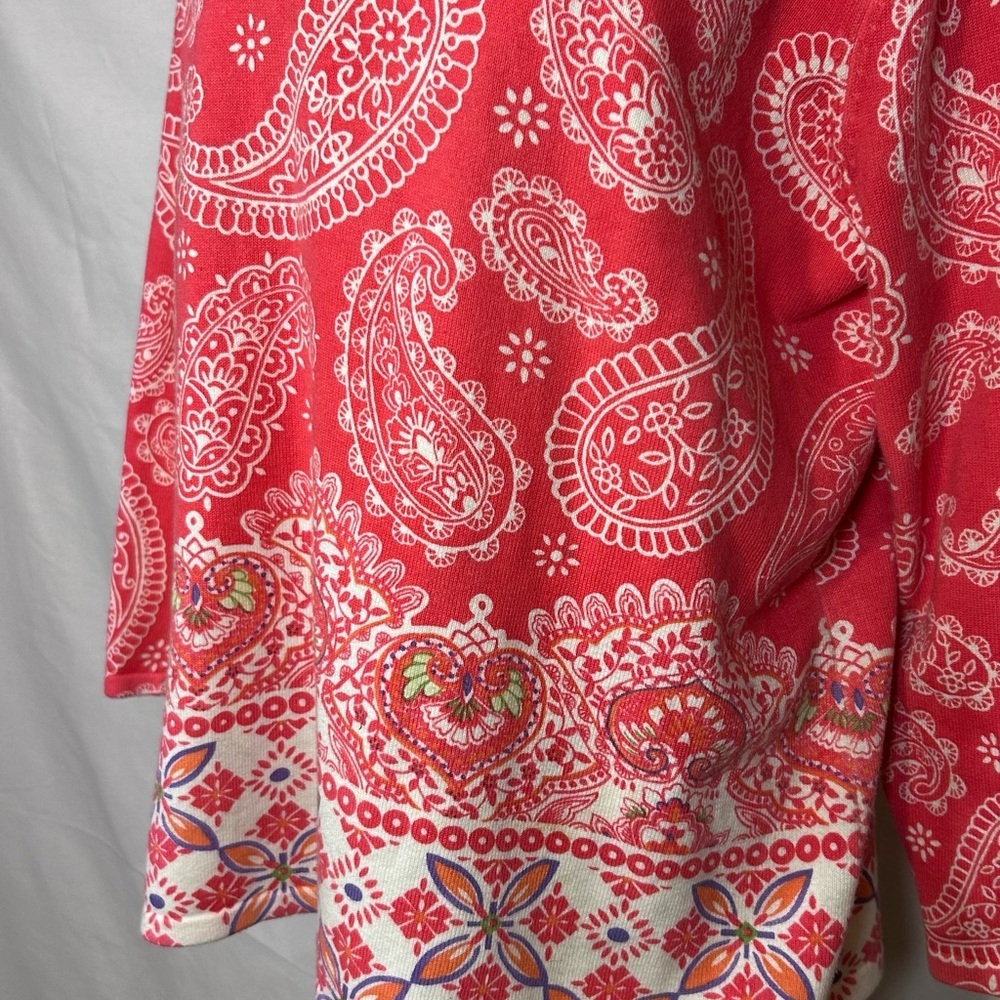 Vintage Y2K Talbots Pink Paisley Knit Top - Picture 4 of 6